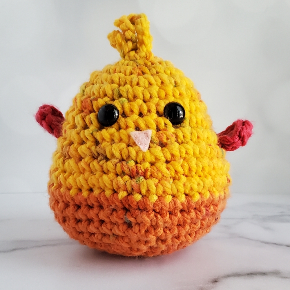 Chunky Yellow & Orange Bird Amigurumi